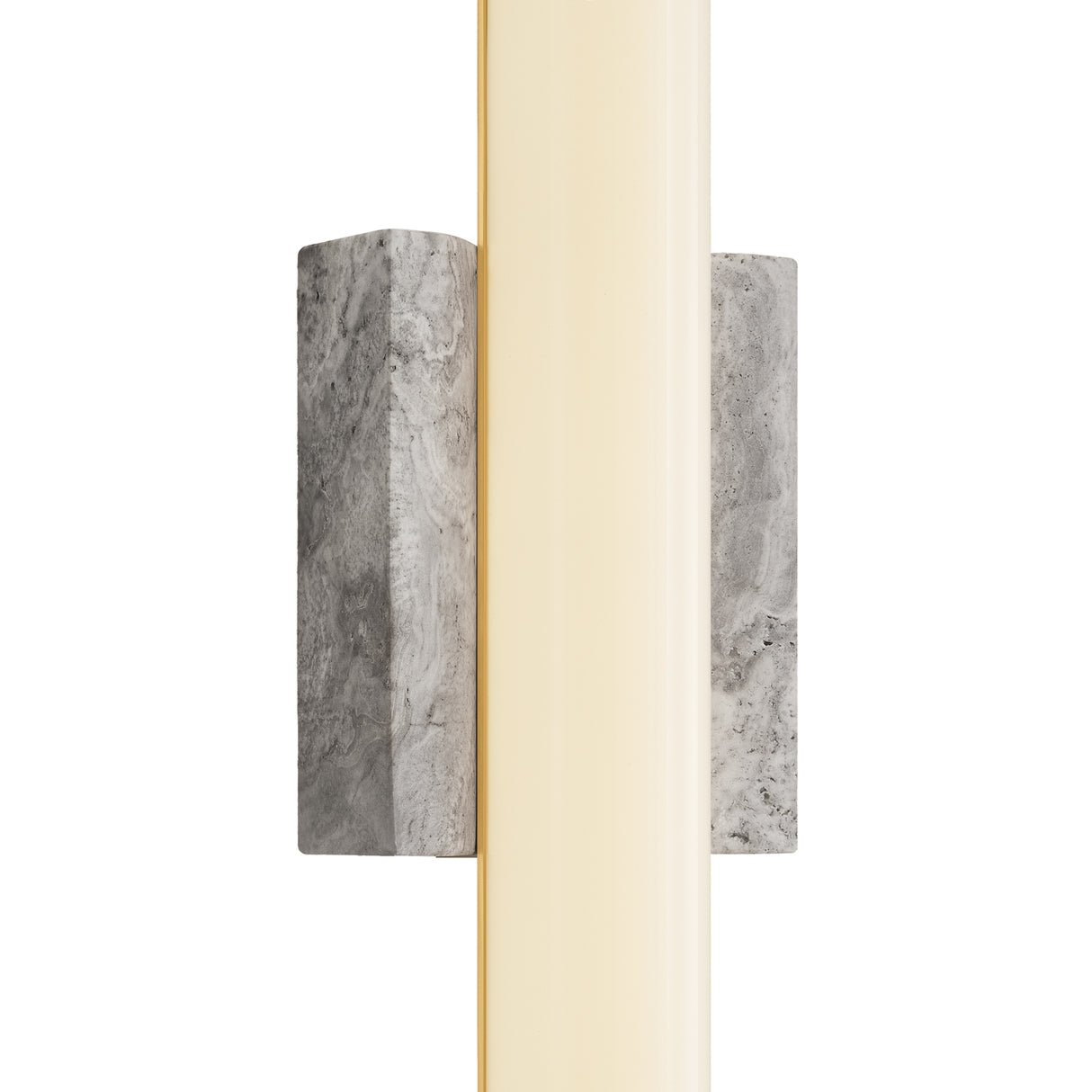 Gaven LED Wall Sconce 25", Gray Travertine and Aged Brass