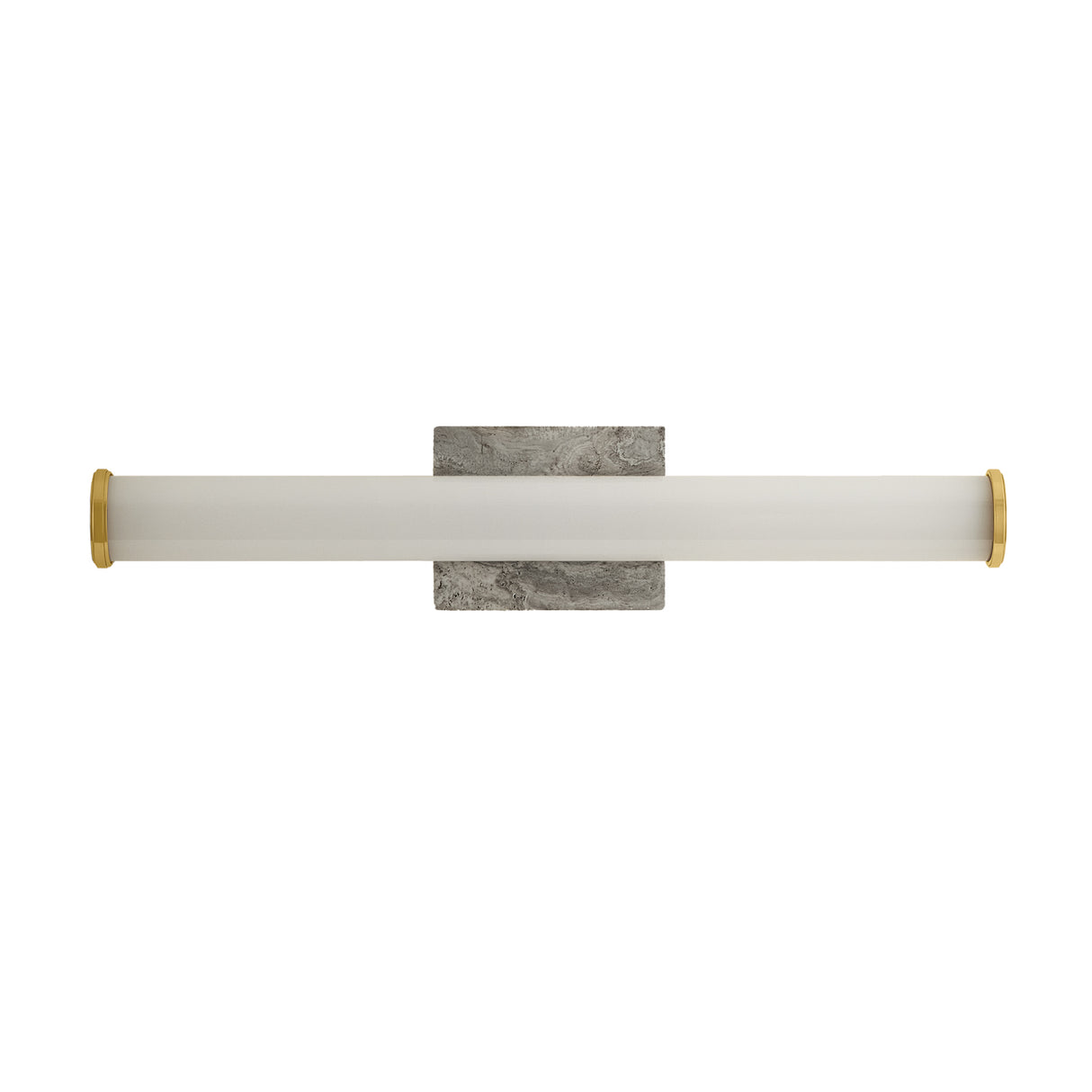 Gaven LED Wall Sconce 25", Gray Travertine and Aged Brass