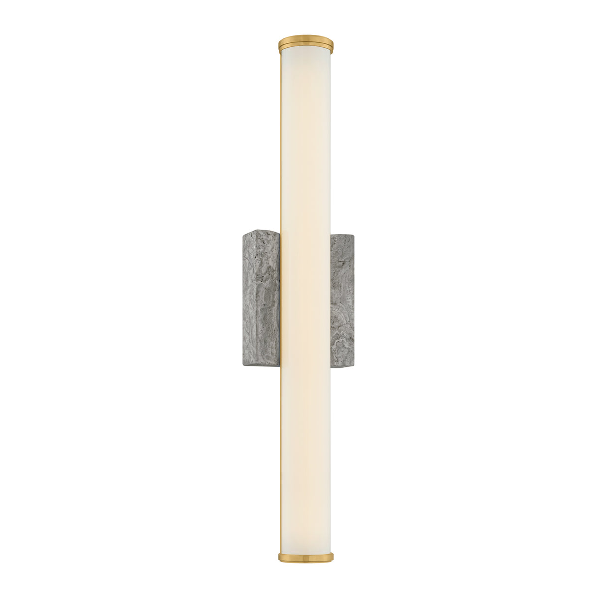 Gaven LED Wall Sconce 25", Gray Travertine and Aged Brass