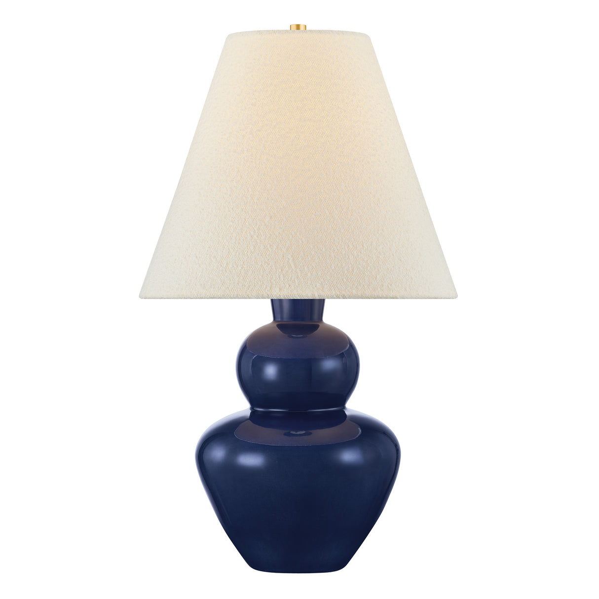Maceo Table Lamp 33", Dark Indigo and Ivory Boucle