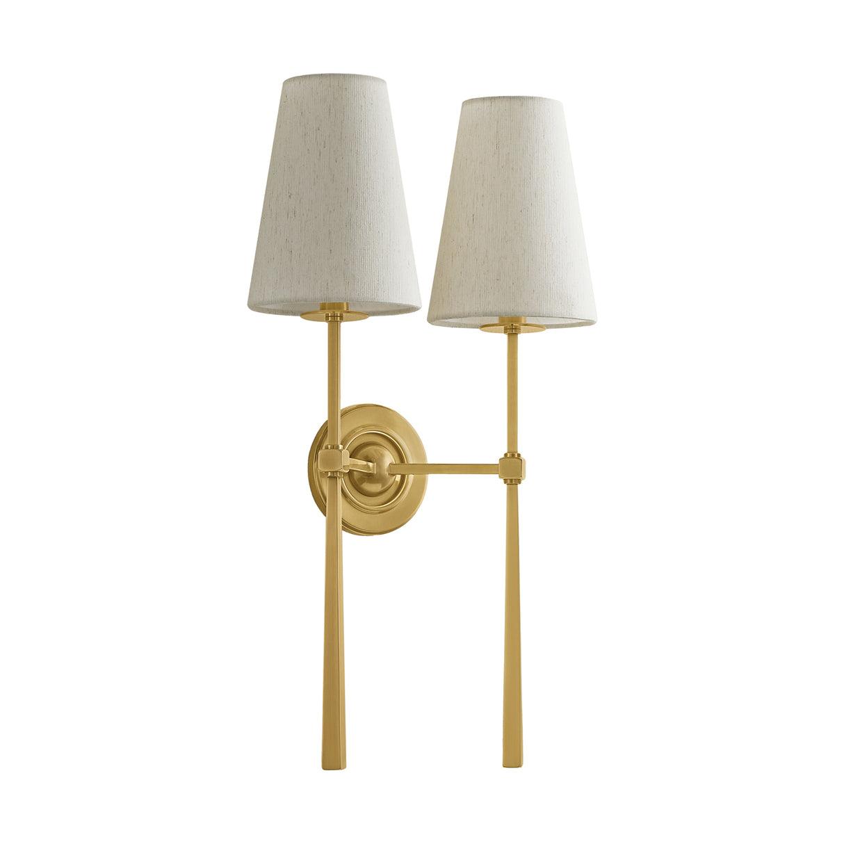 Ashlin Double Wall Sconce 23", Vintage Brass