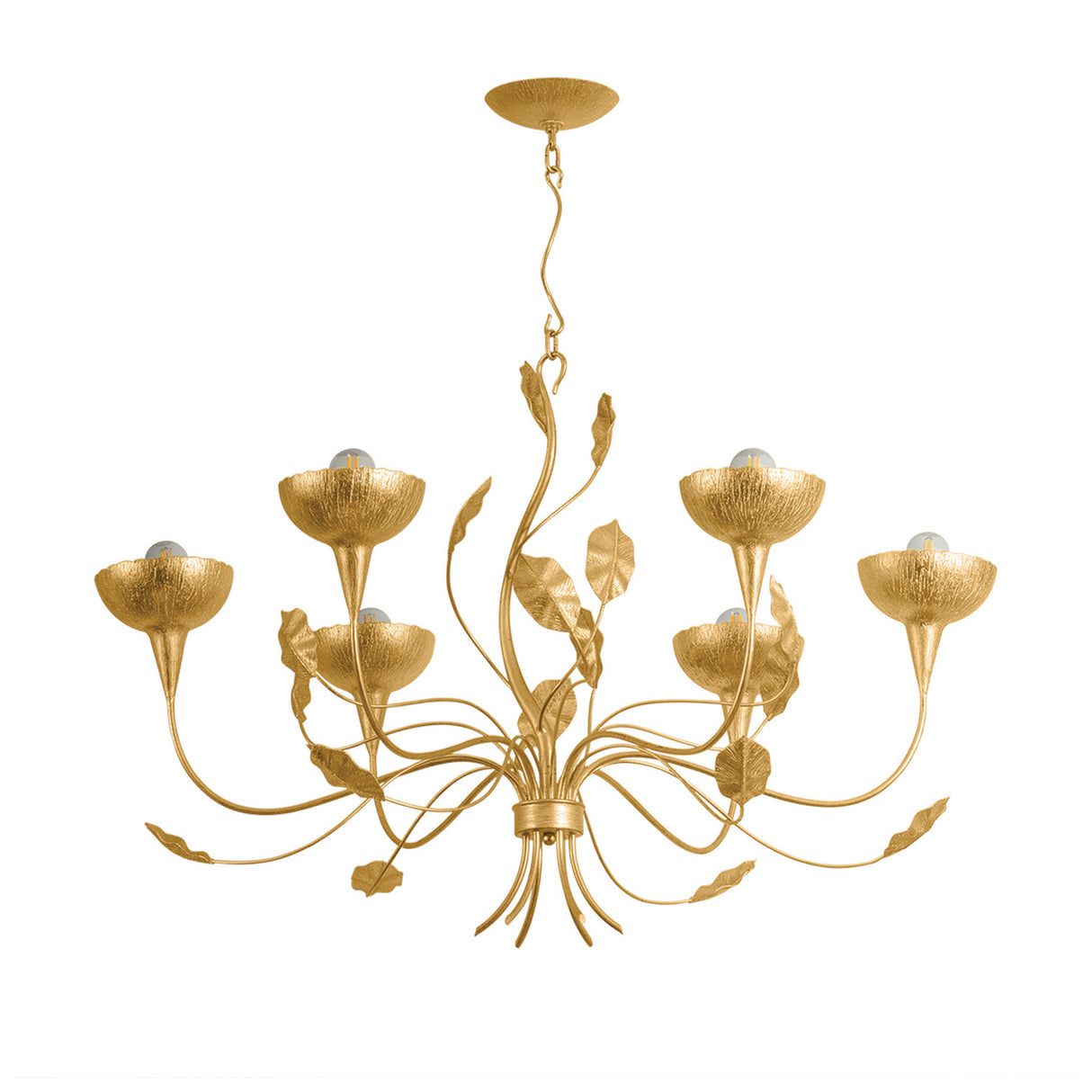 Radella 6 Light Chandelier 38", Gold Leaf