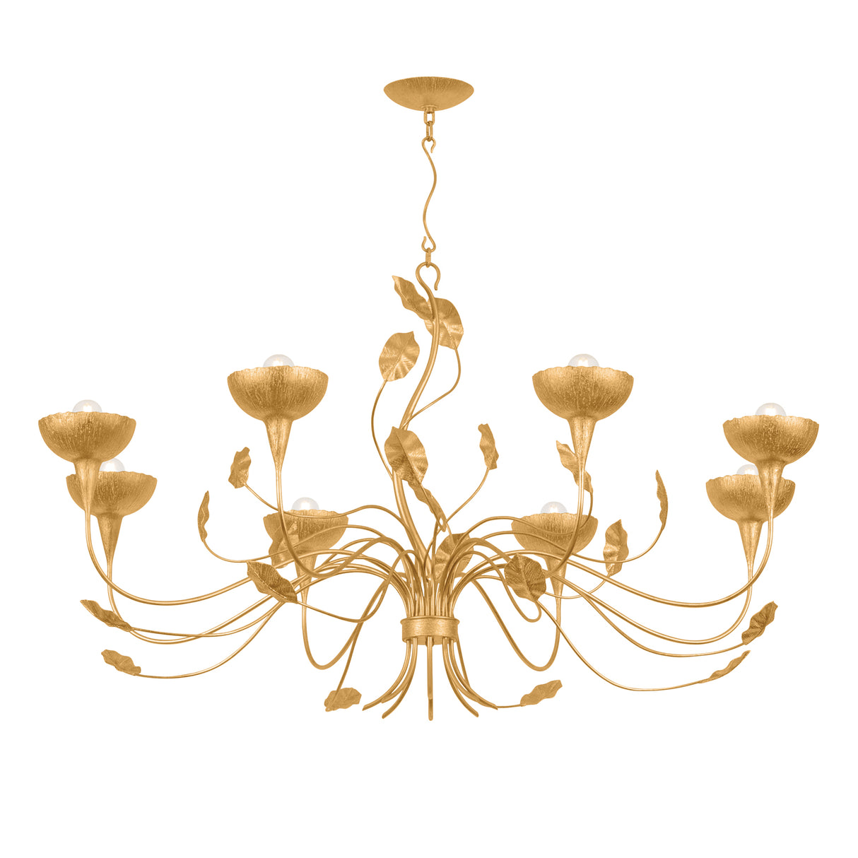 Radella 8 Light Chandelier 52", Gold Leaf