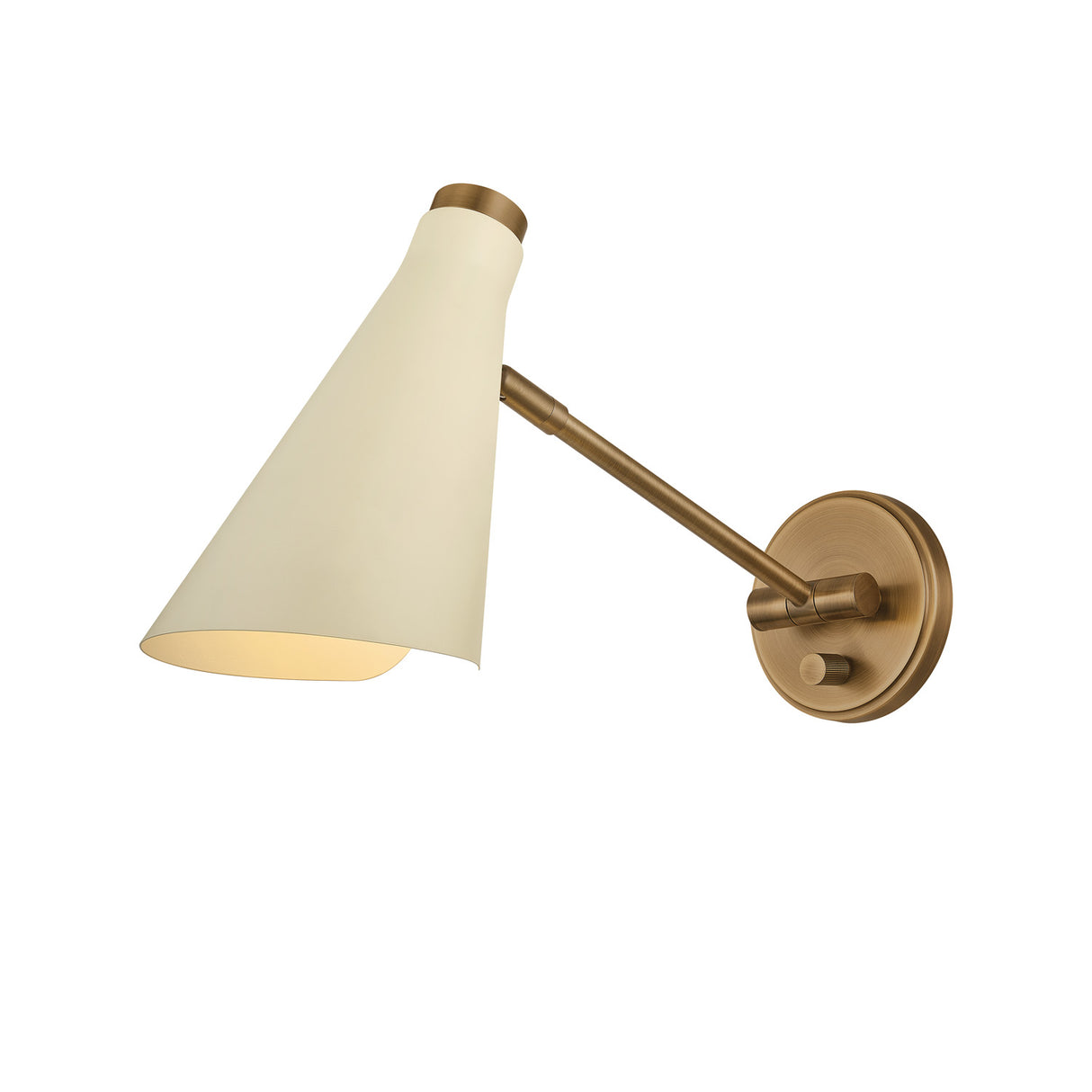 Ralph Adjustable Wall Sconce 15", Vintage Brass with Soft Sand