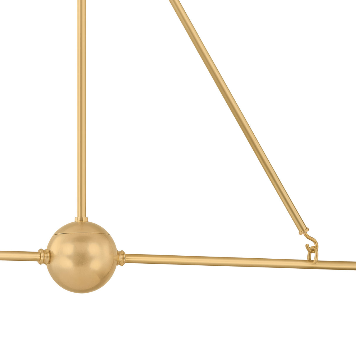 Chesterfield 2 Shade Linear Pendant 54", Aged Brass and Distressed Bronze