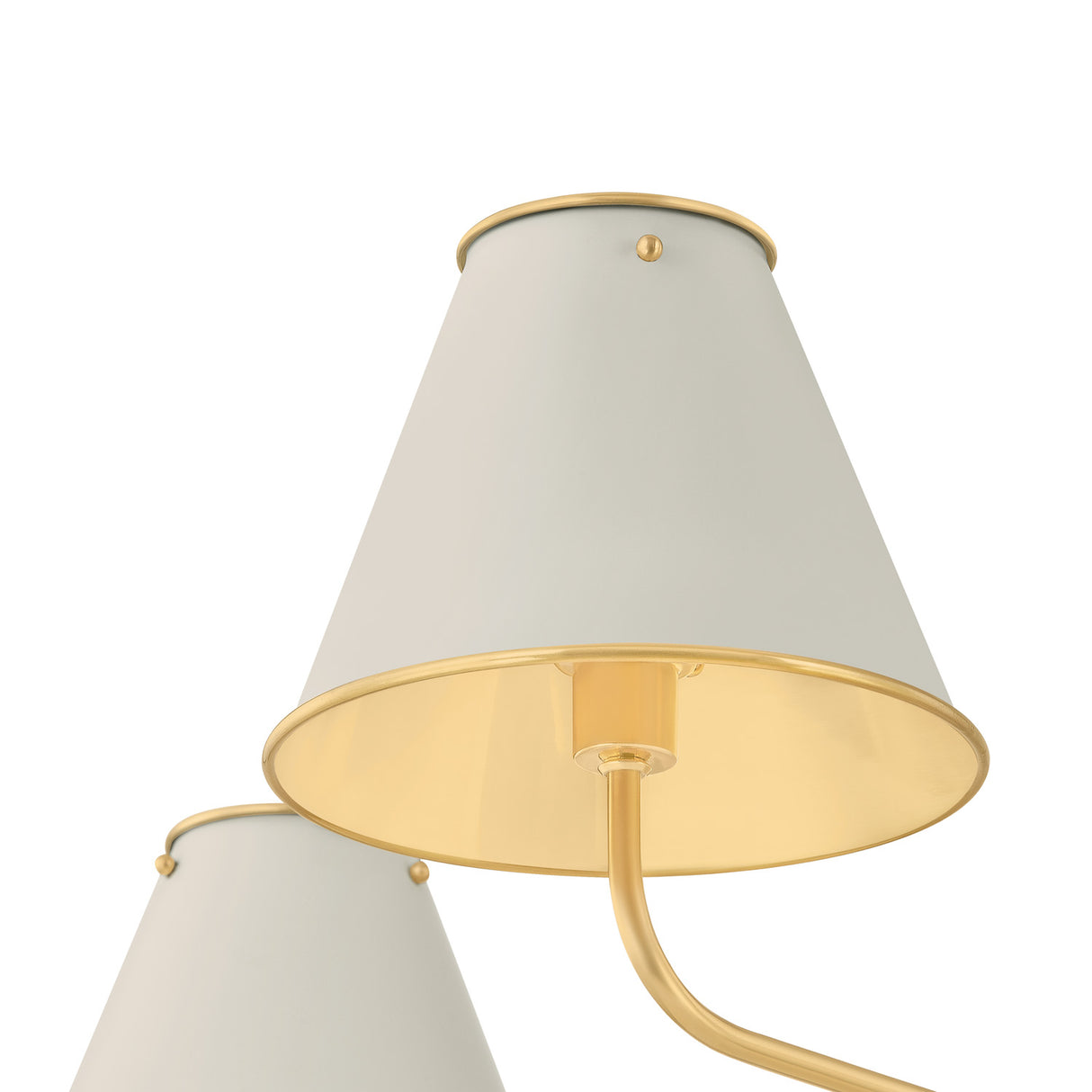 Chesterfield 5 Light Chandelier 43", Aged Brass and Off-White