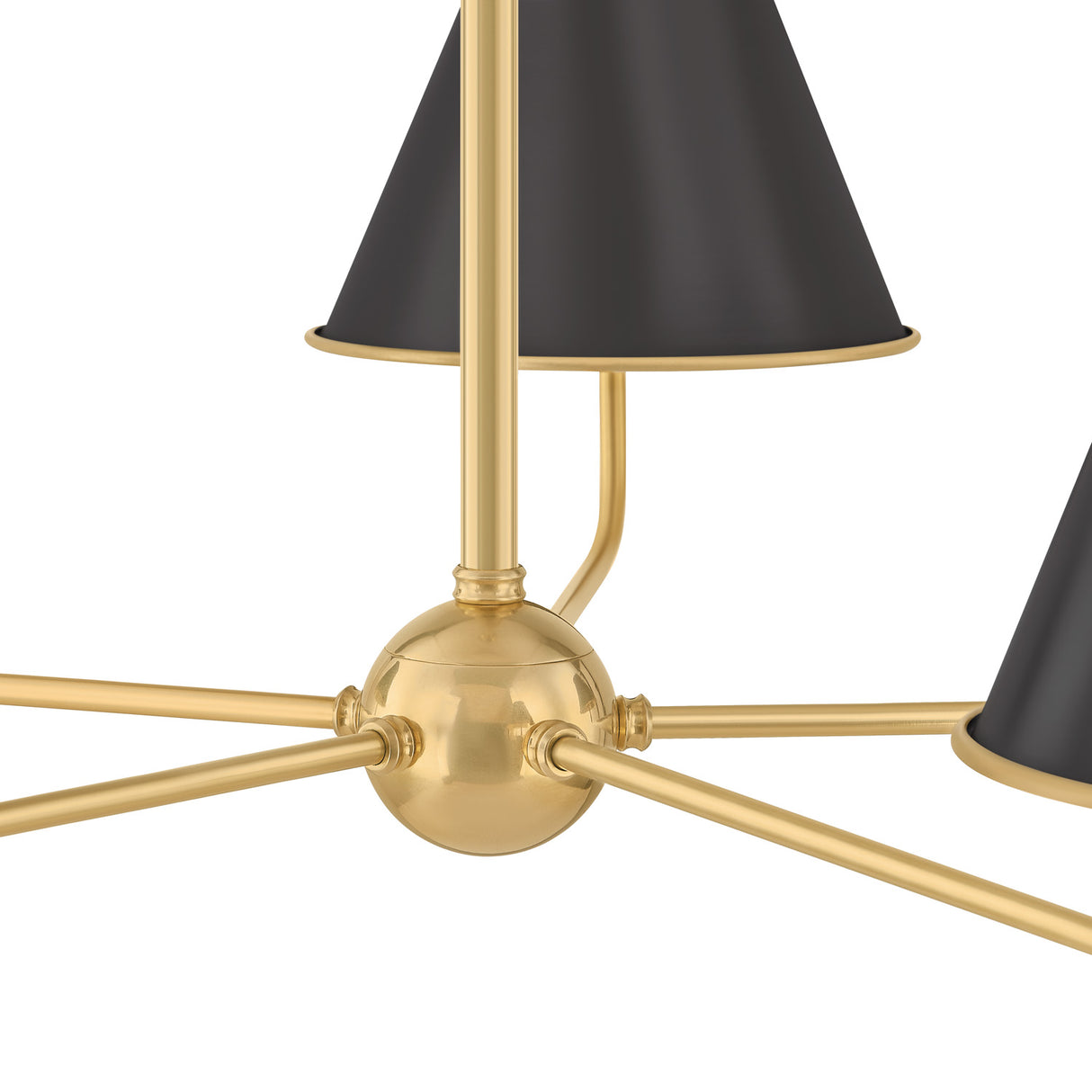 Chesterfield 5 Light Chandelier 43", Aged Brass and Distressed Bronze