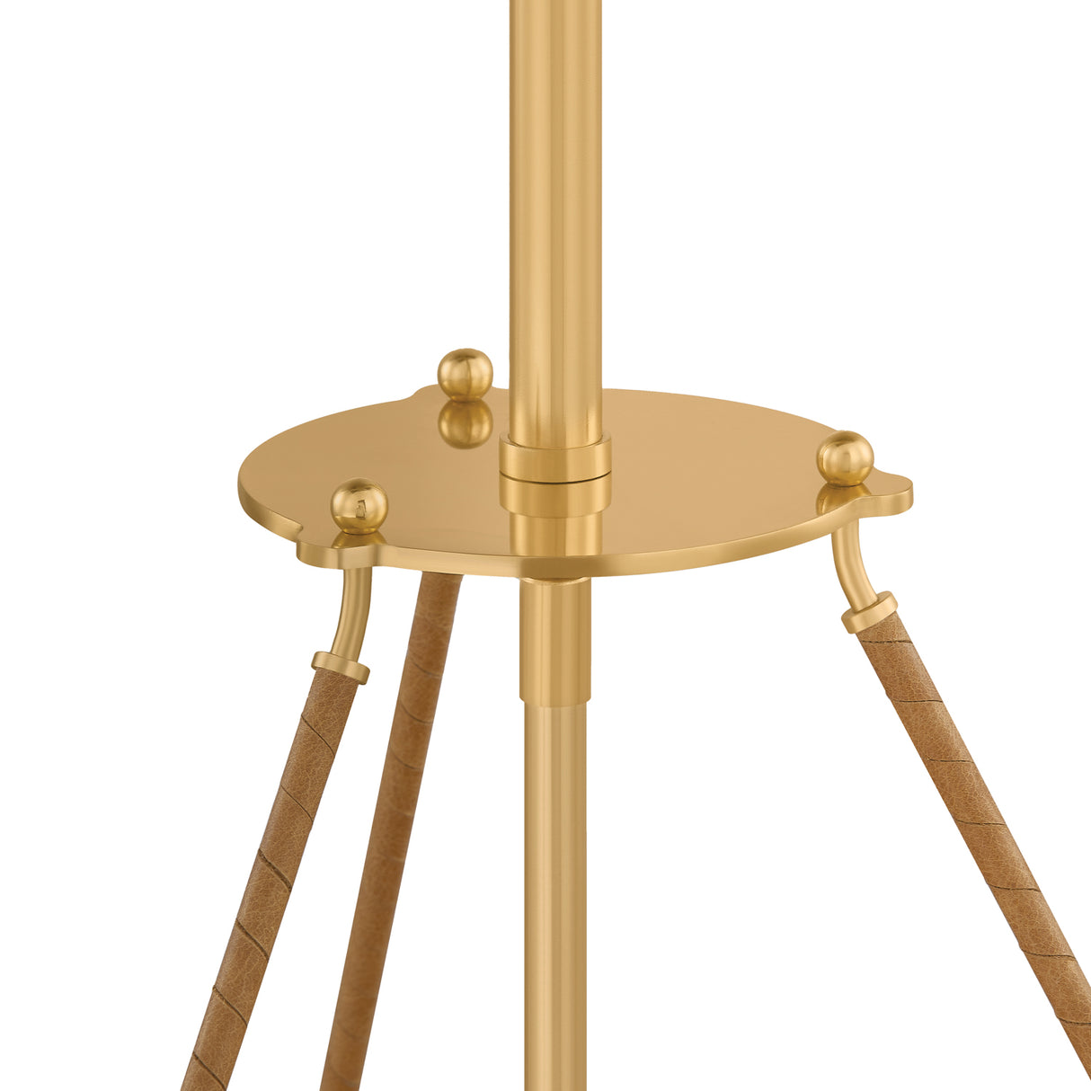 Hanovia Extra Large Pendant 34", Aged Brass and Honey Silk