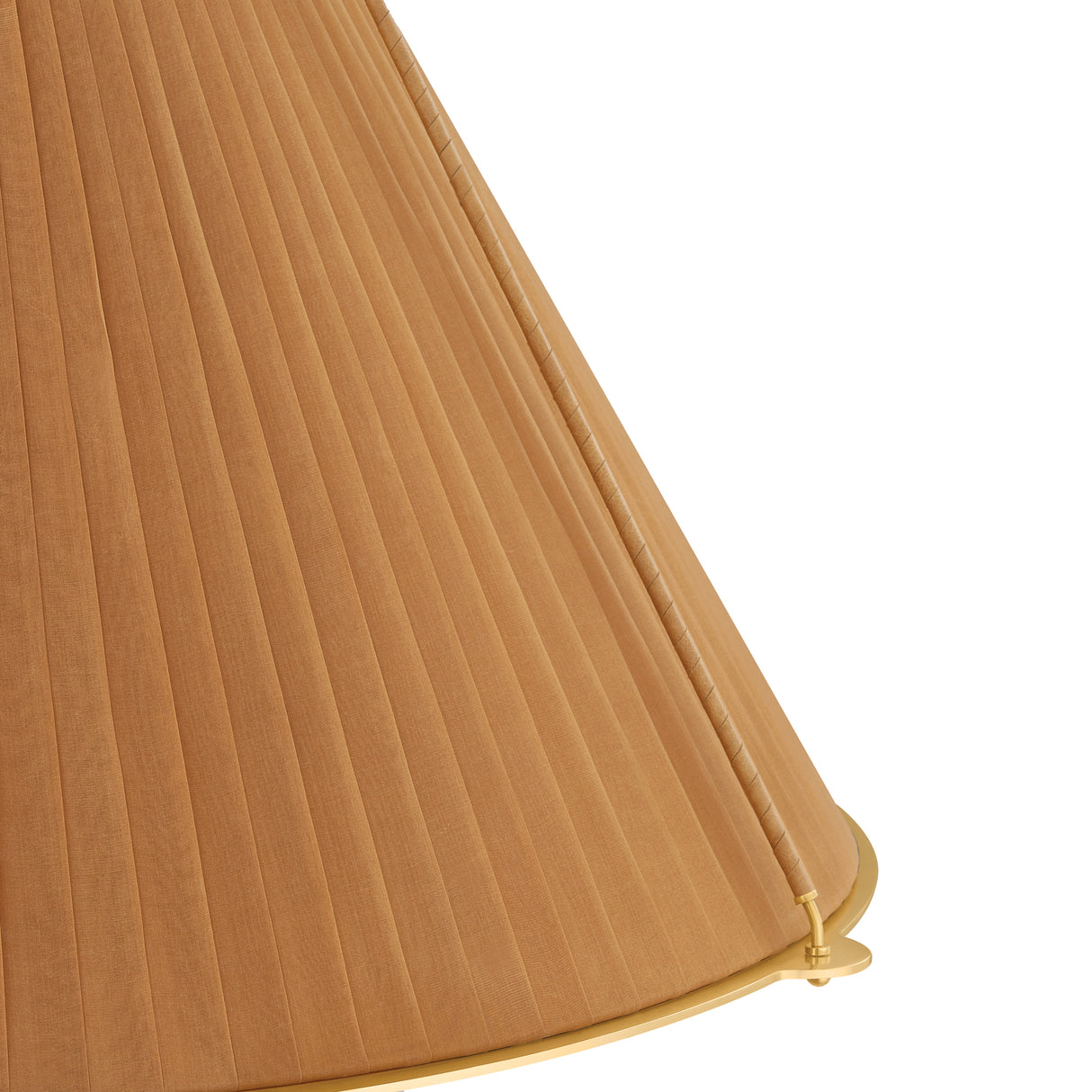 Hanovia Extra Large Pendant 34", Aged Brass and Honey Silk