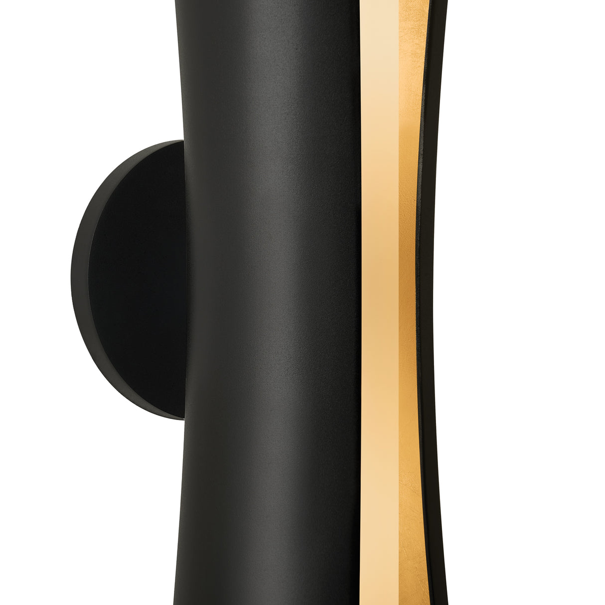Rhys Wall Sconce 21", Matte Black and Gold Leaf