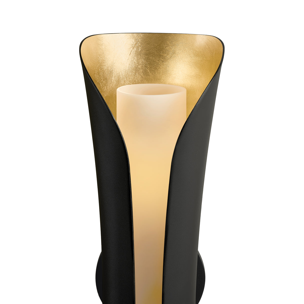 Rhys Wall Sconce 21", Matte Black and Gold Leaf