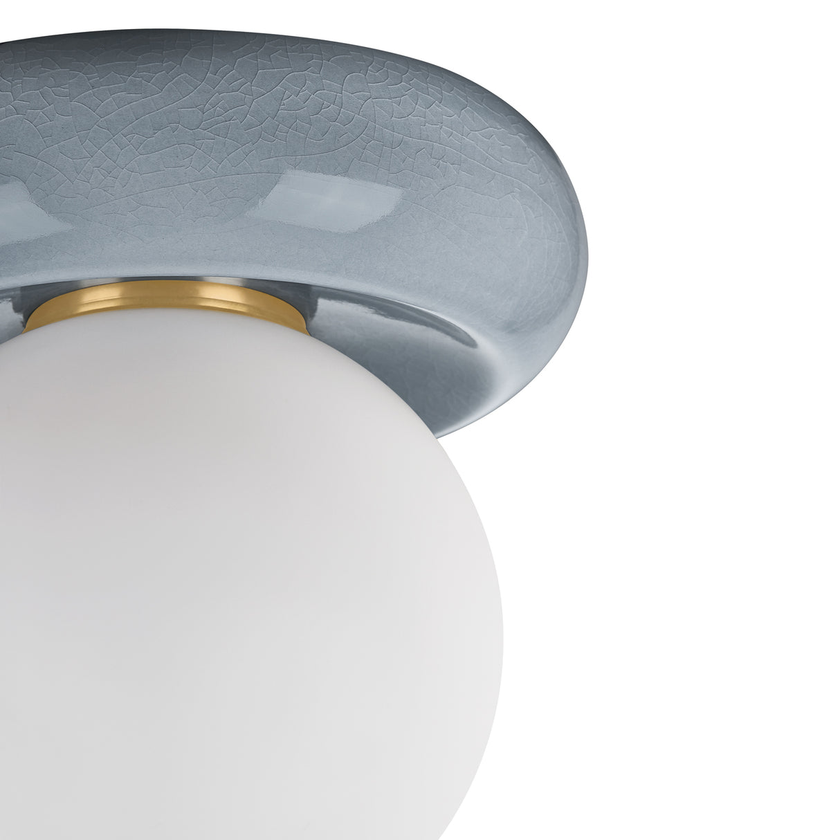 Coburn Flush Mount 9", Light Blue Crackle and Opal Glass