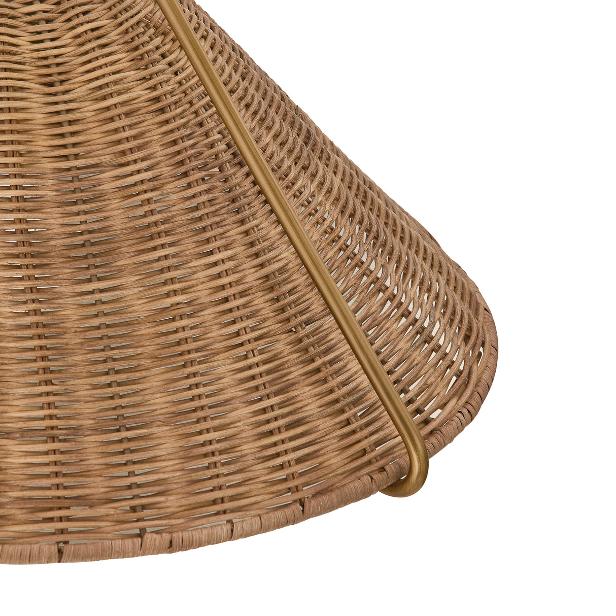 Gwenneth Medium Pendant 17", Patina Brass and Rattan