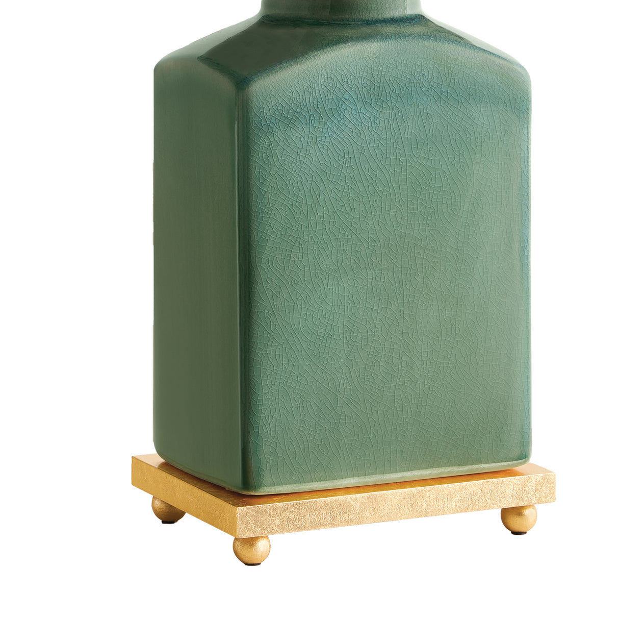 Hallie Table Lamp 17", Jade Glaze with White Shade
