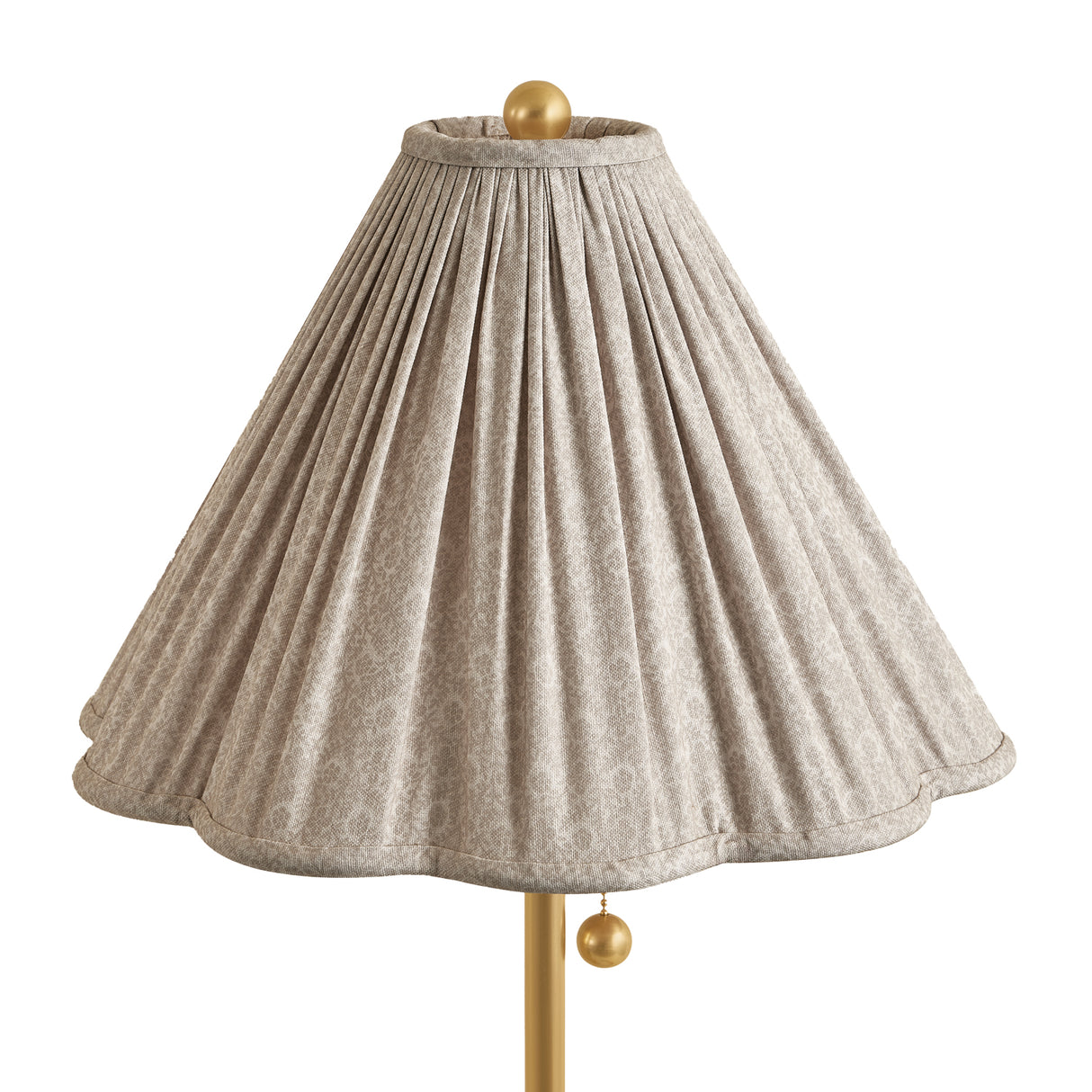 Nina Table Lamp 23", Aged Brass with Taupe Printed Shade