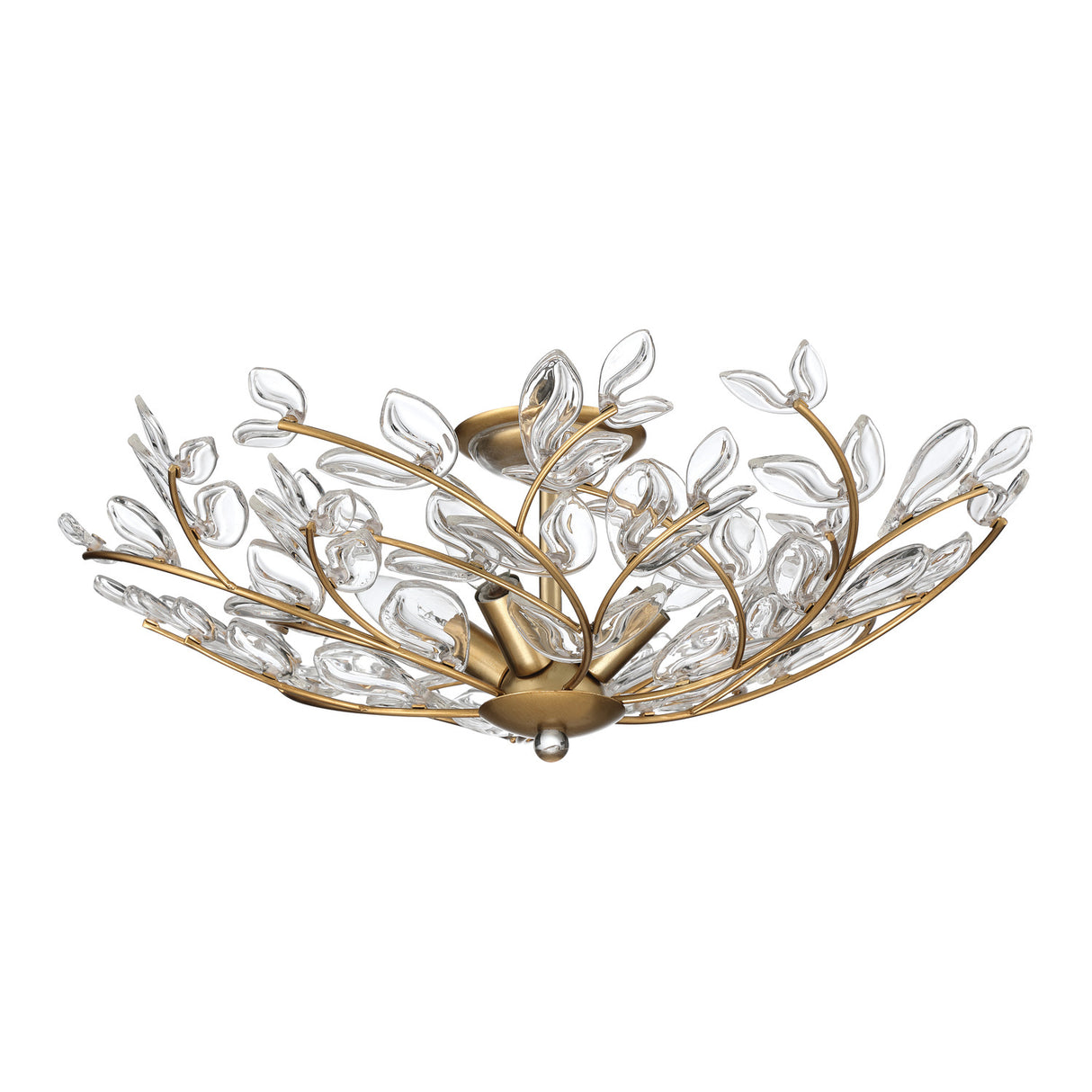 Esme Semi-Flush 22", Soft Brass and Clear Glass