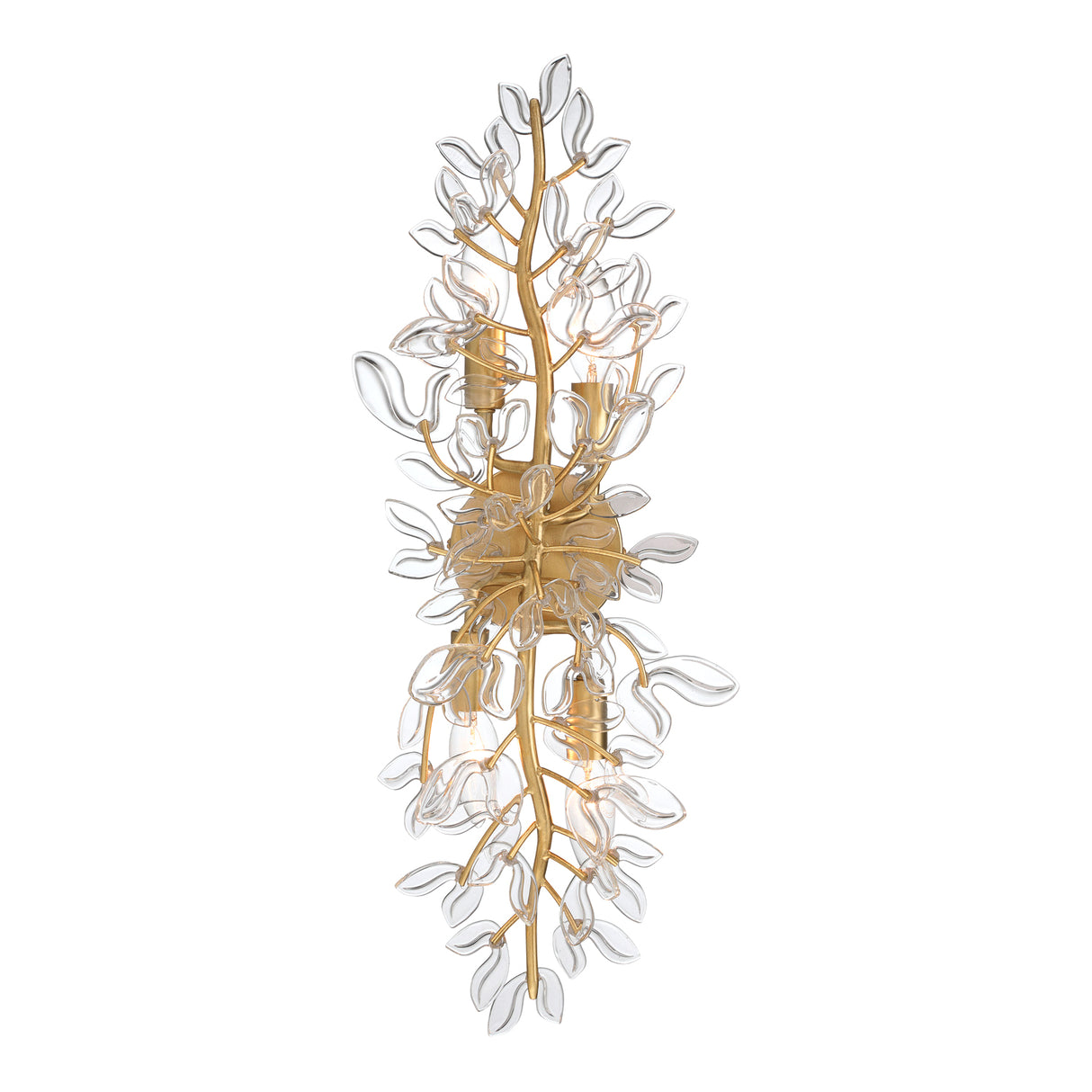 Esme Wall Sconce 24", Soft Brass and Clear Glass
