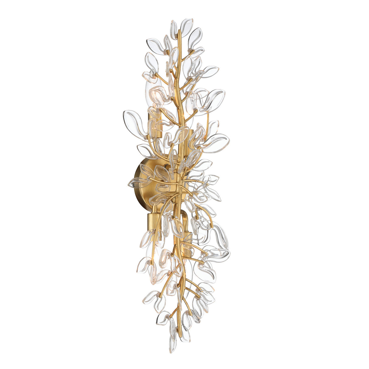 Esme Wall Sconce 24", Soft Brass and Clear Glass