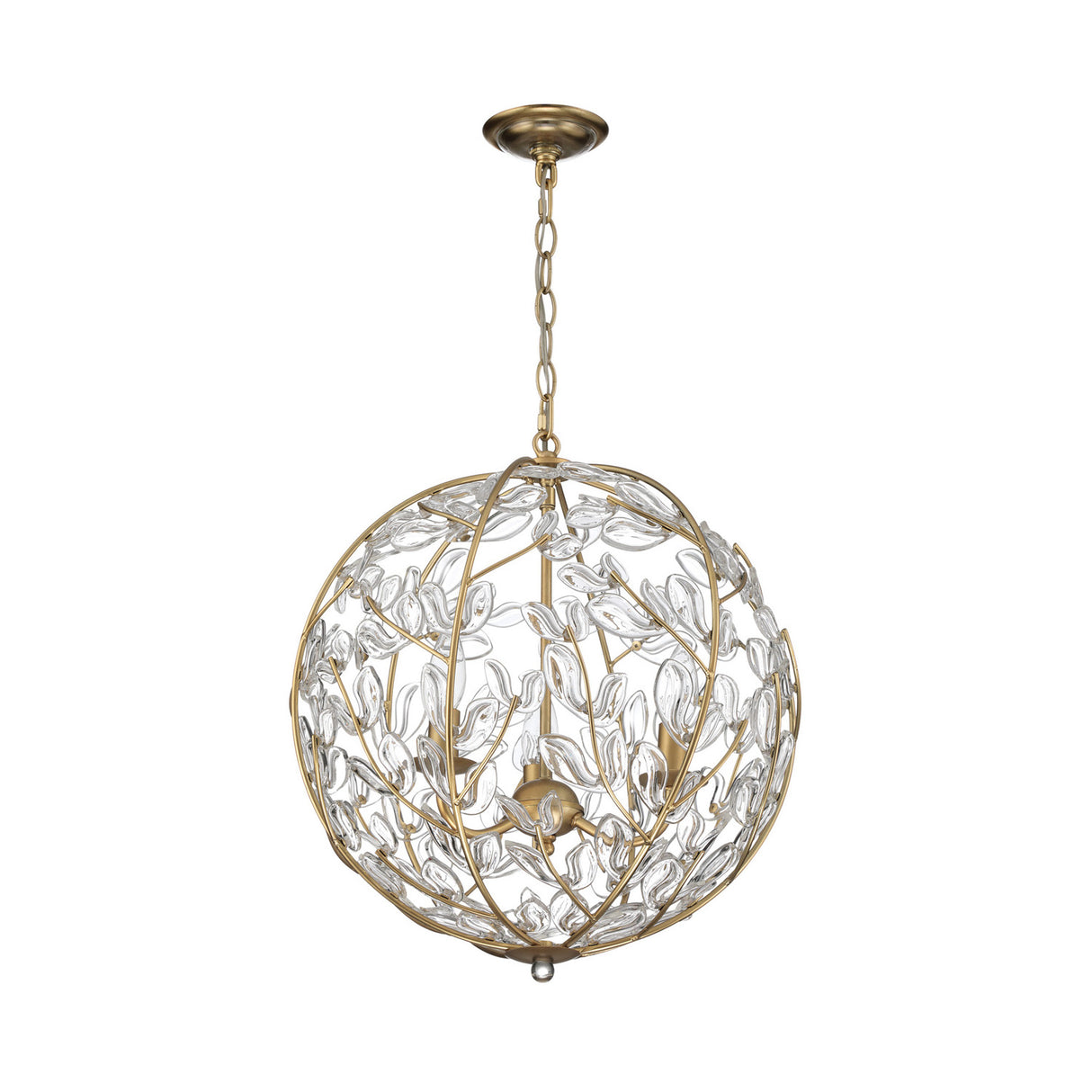 Esme Pendant 17", Soft Brass and Clear Glass