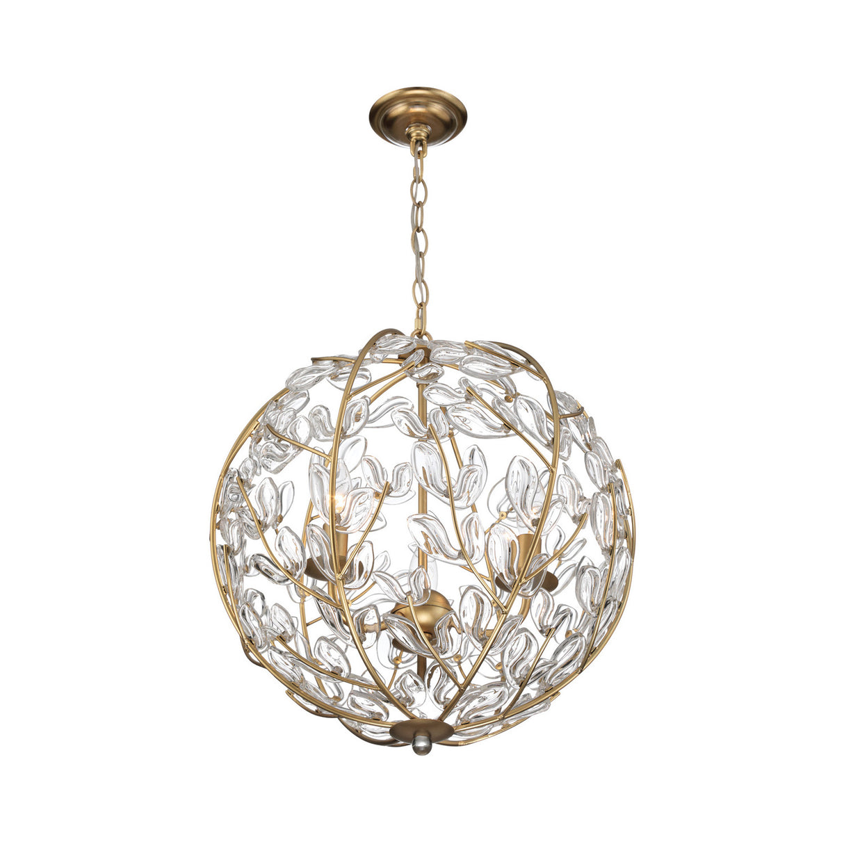 Esme Pendant 17", Soft Brass and Clear Glass