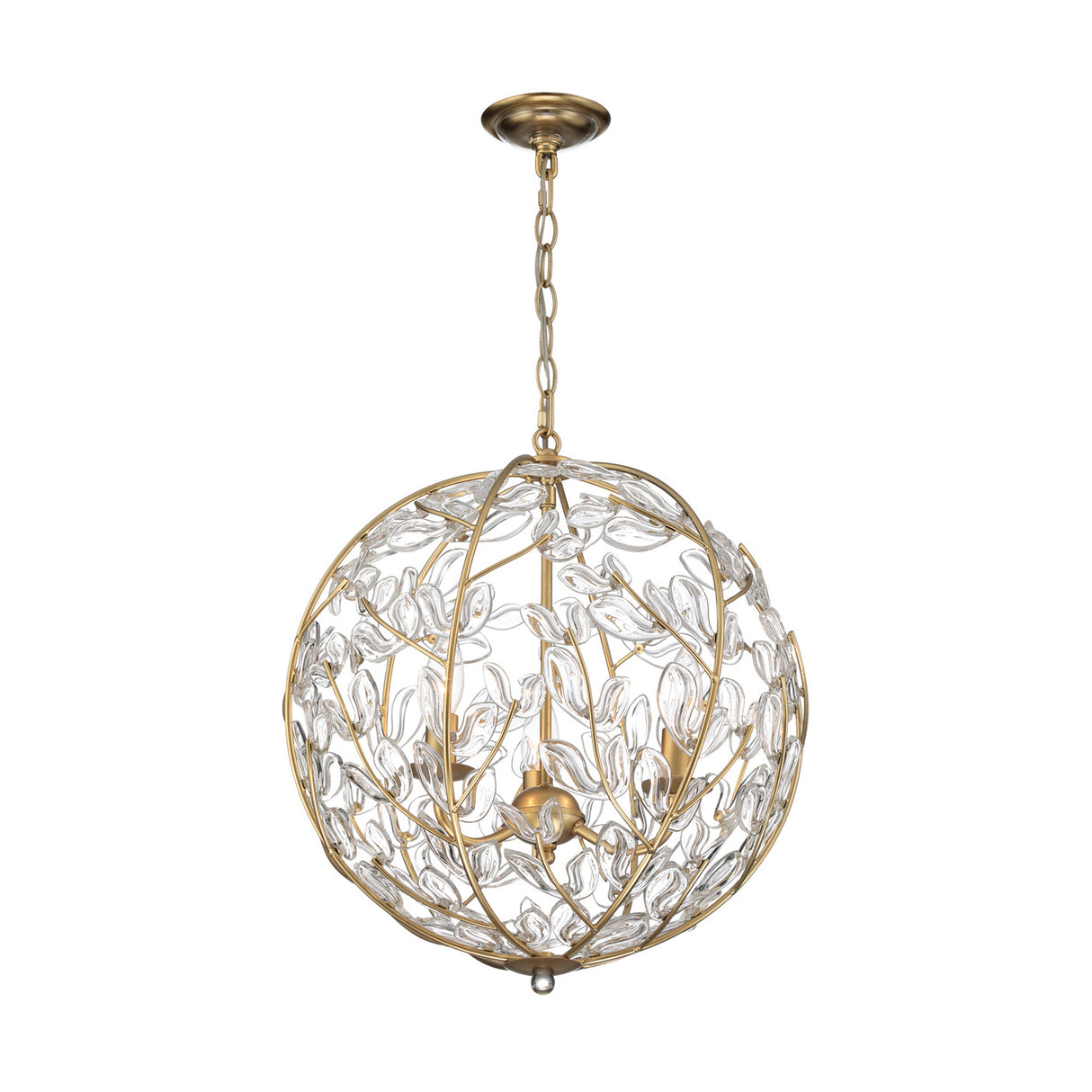 Esme Pendant 17", Soft Brass and Clear Glass