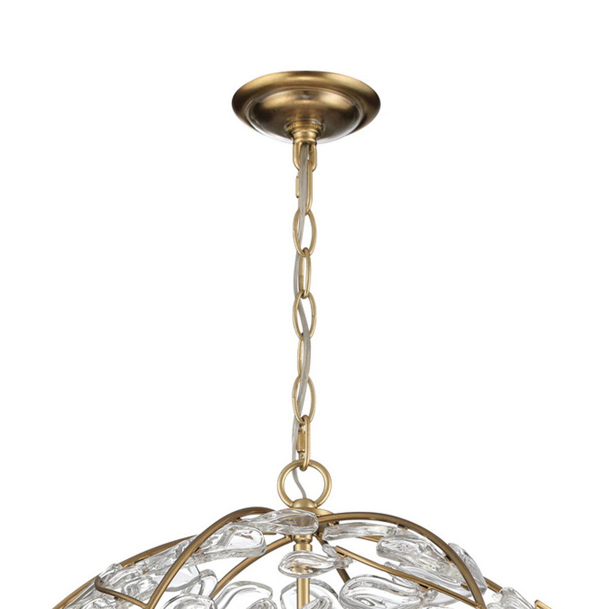 Esme Pendant 21", Soft Brass and Clear Glass