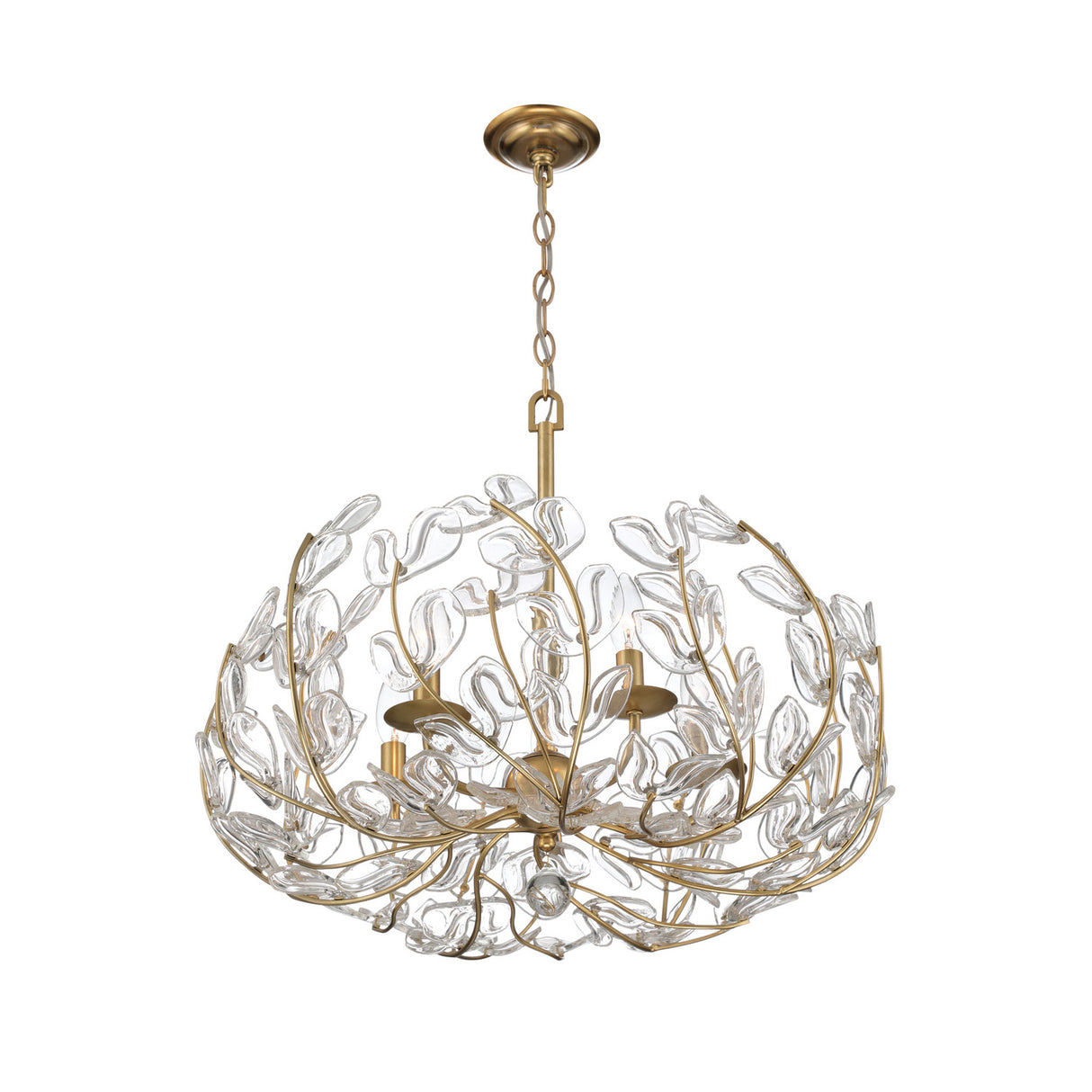 Esme Chandelier 24", Soft Brass and Clear Glass