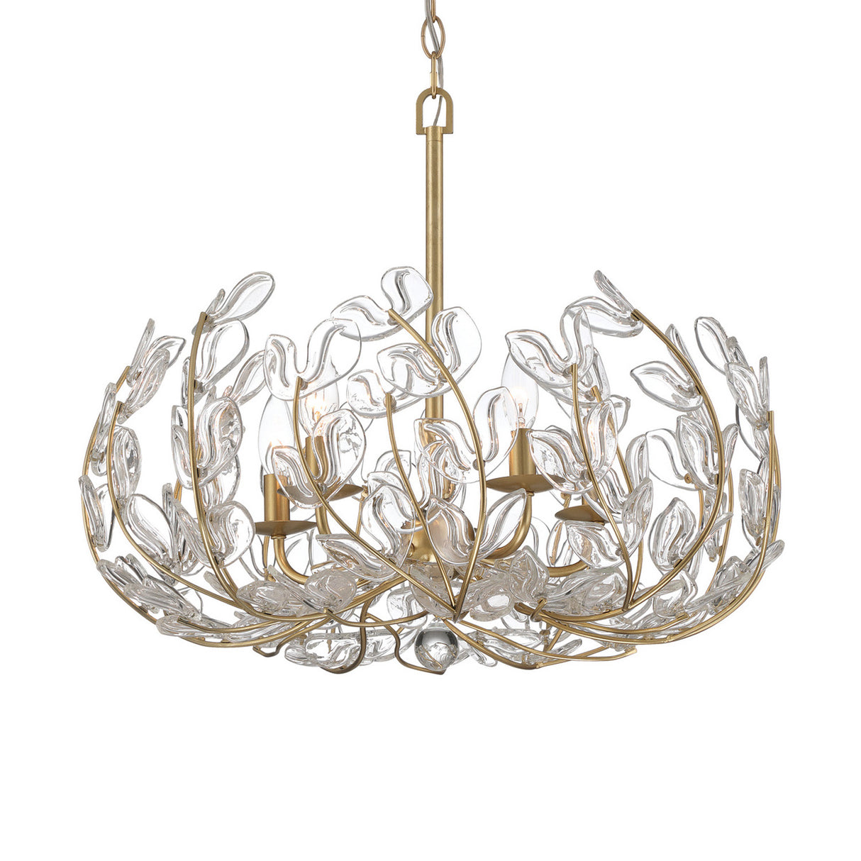 Esme Chandelier 24", Soft Brass and Clear Glass