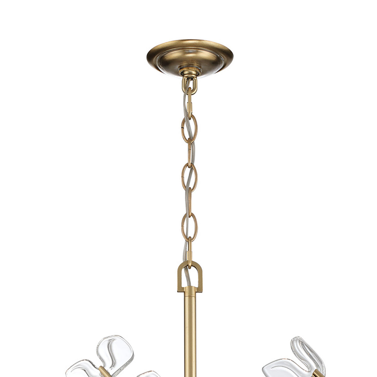 Esme Chandelier 29", Soft Brass and Clear Glass