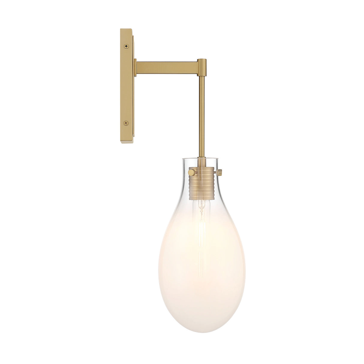 Geneva Wall Sconce 19", Brass and Ombre Frosted Glass