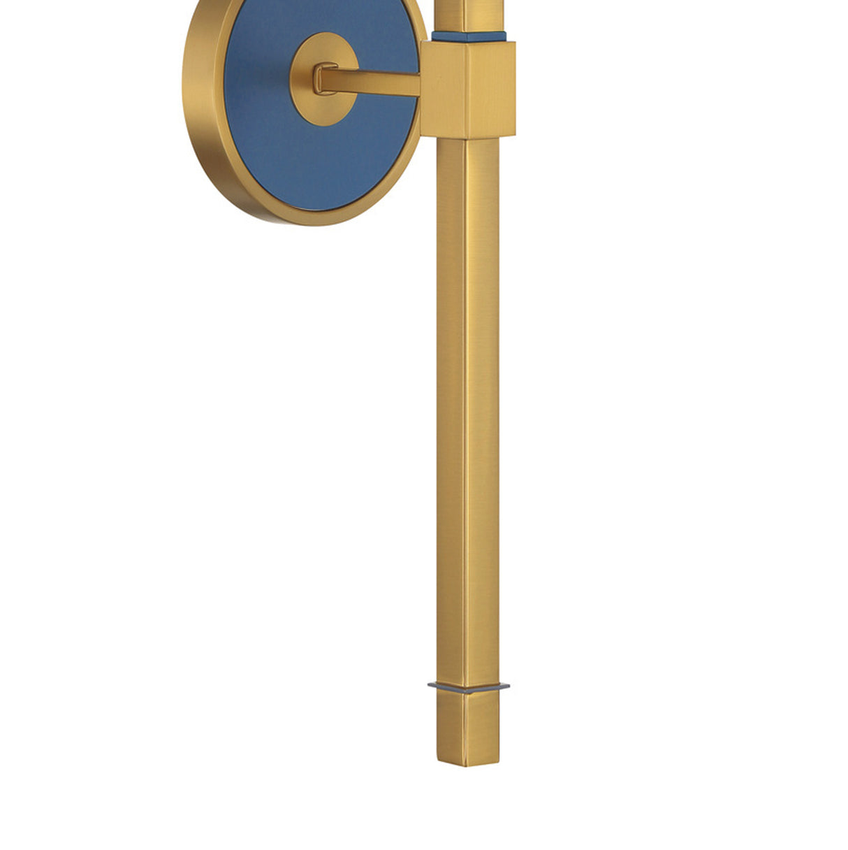 Ramona Wall Sconce 21", Brass and Vintage Blue with White Shade