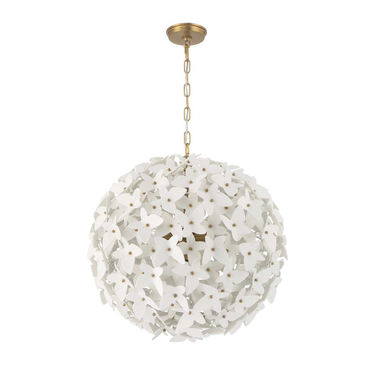Nabi Pendant 22", Brass and White