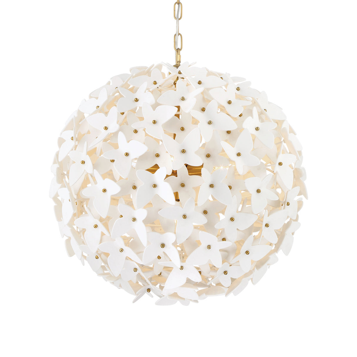 Nabi Pendant 22", Brass and White
