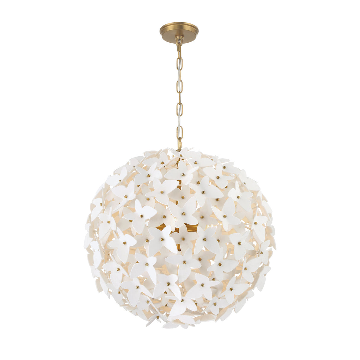 Nabi Pendant 22", Brass and White