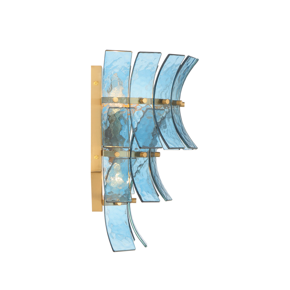 Brielle Wall Sconce 15", Blue Art Glass with Aged Brass