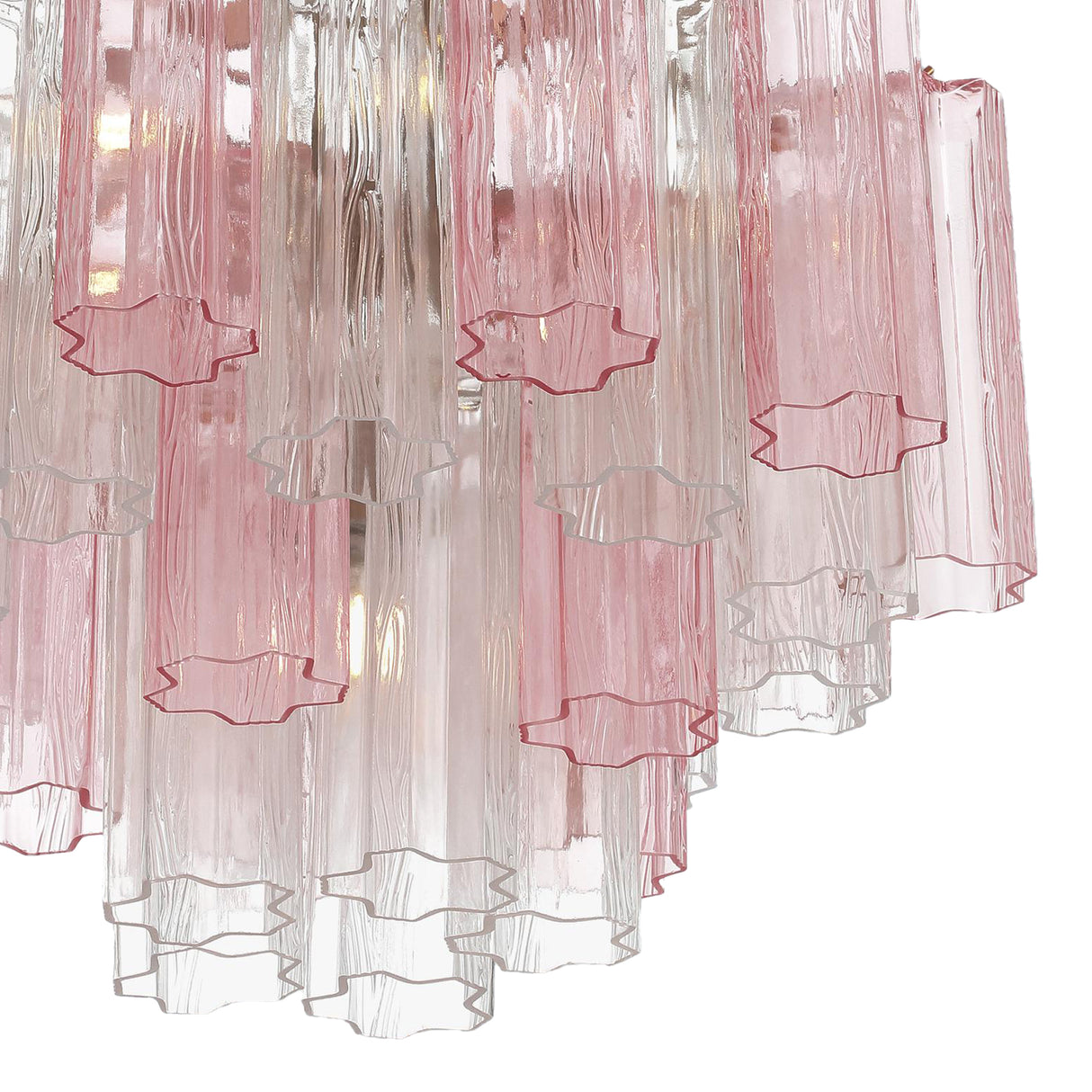 Grace 9 Light Chandelier 22", Brass with Blush Glass