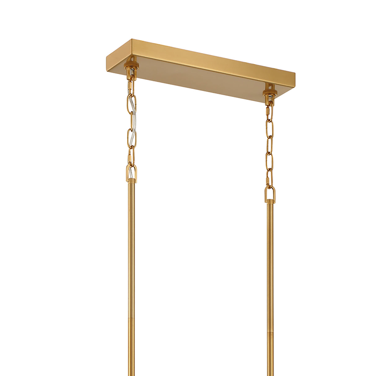 Grace Linear Chandelier 52", Brass with Blush Glass