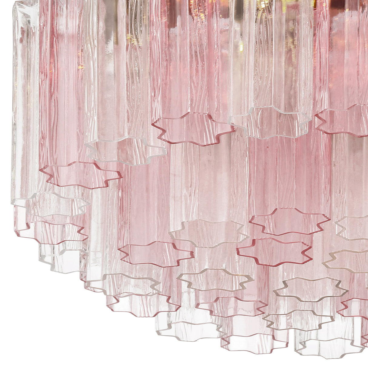 Grace Flush Mount 22", Brass with Blush Glass