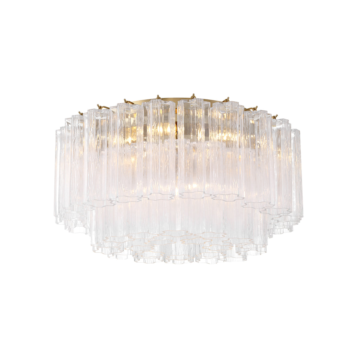 Grace Flush Mount 22", Brass with Clear Glass