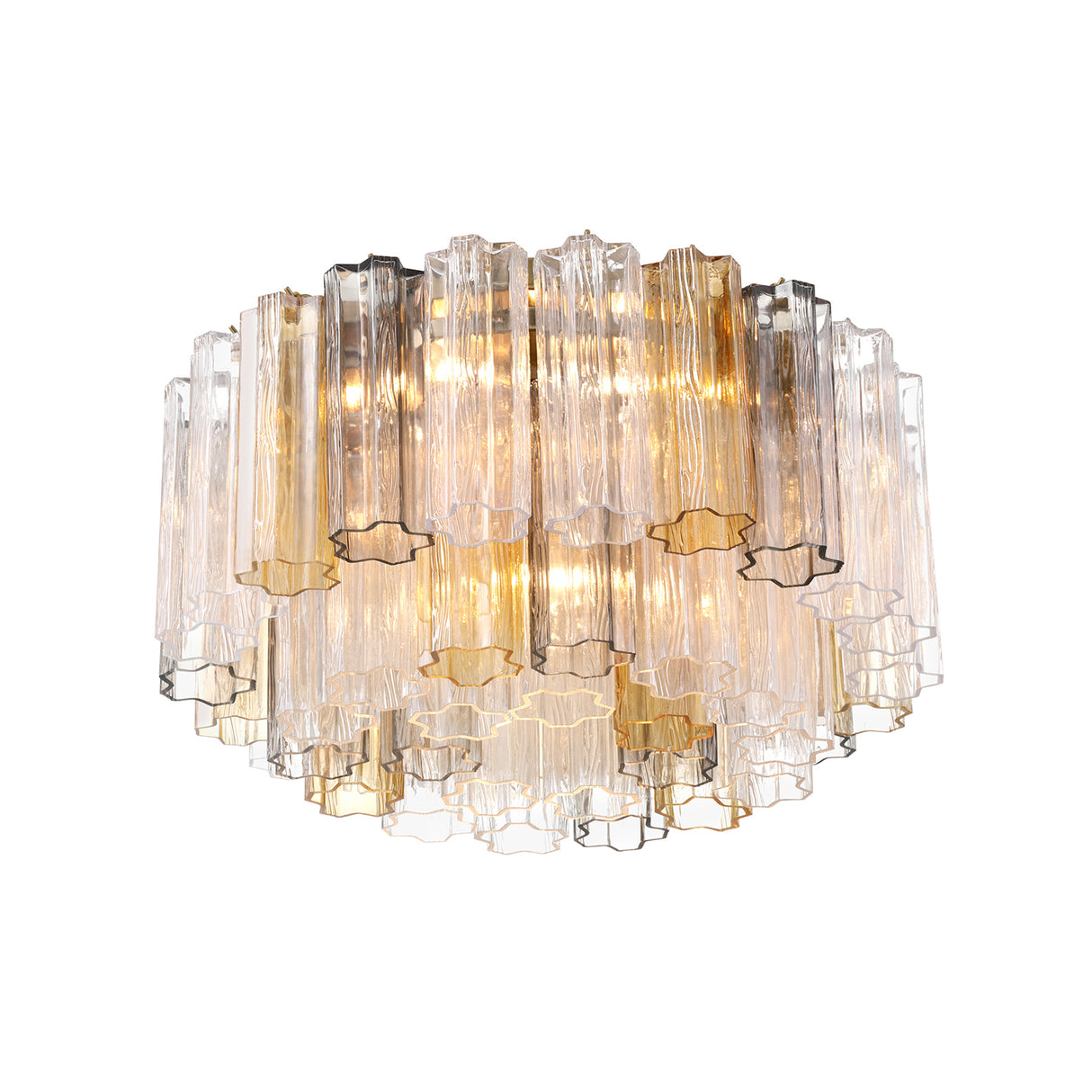 Grace Flush Mount 22", Brass with Gilded Fog Glass