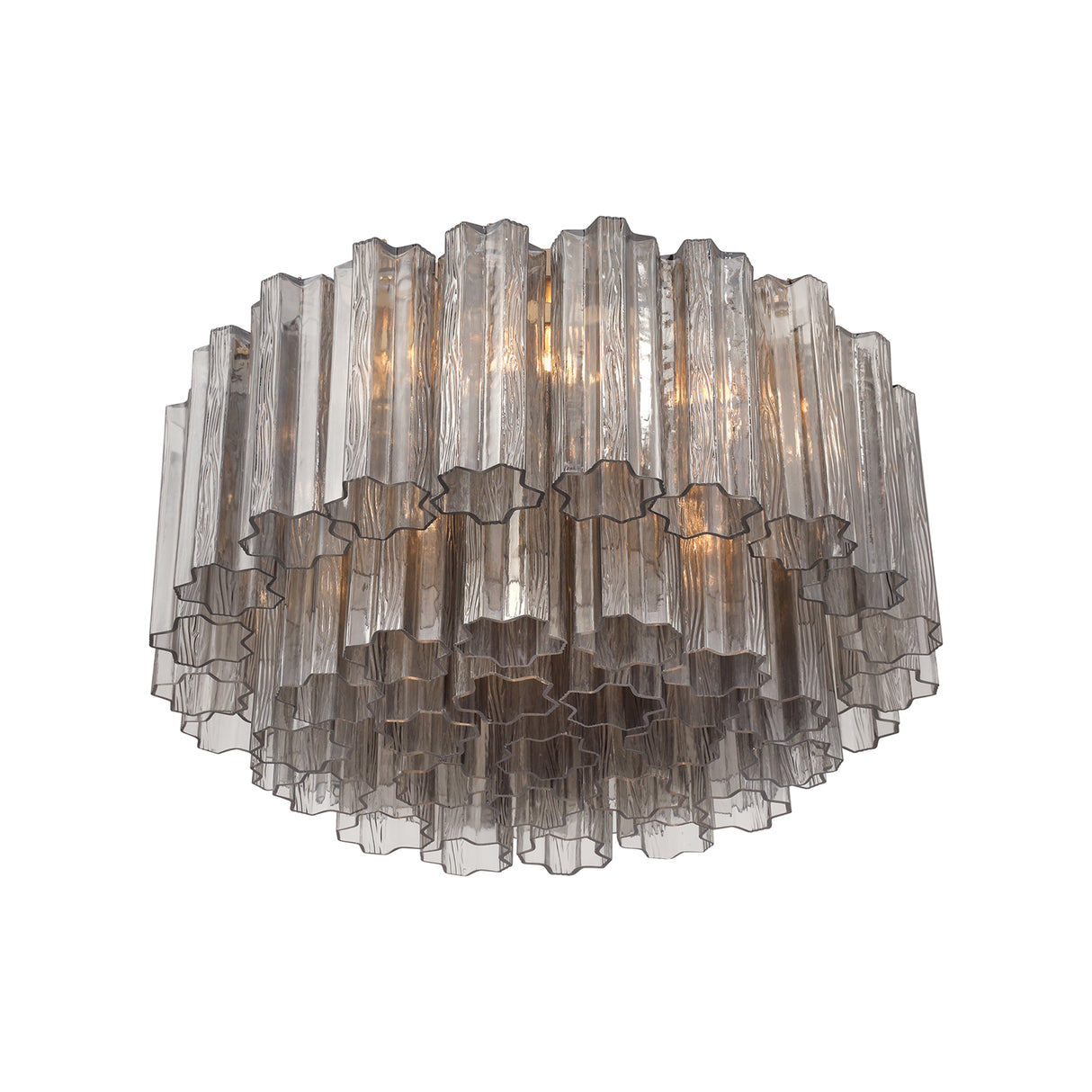 Grace Flush Mount 22", Brass with Smoke Glass