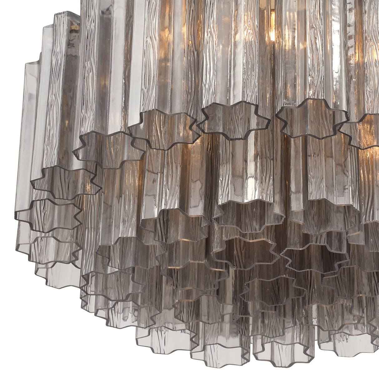 Grace Flush Mount 22", Brass with Smoke Glass