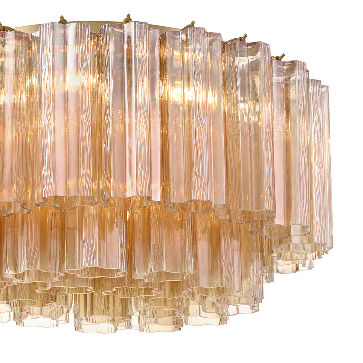 Grace Flush Mount 22", Brass with Topaz Glass