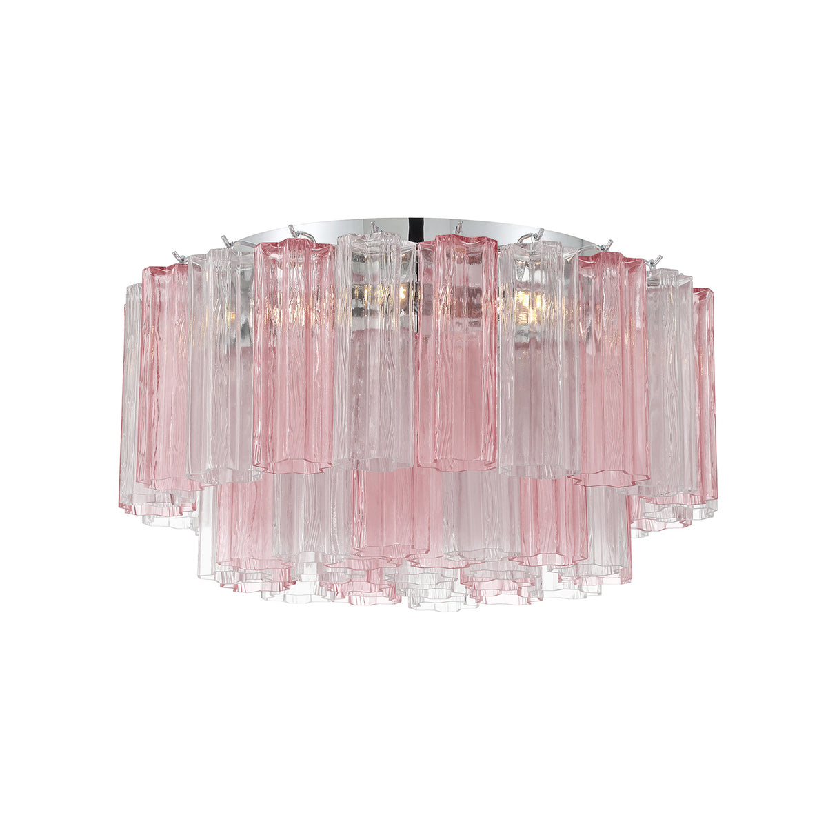 Grace Flush Mount 22", Chrome with Blush Glass
