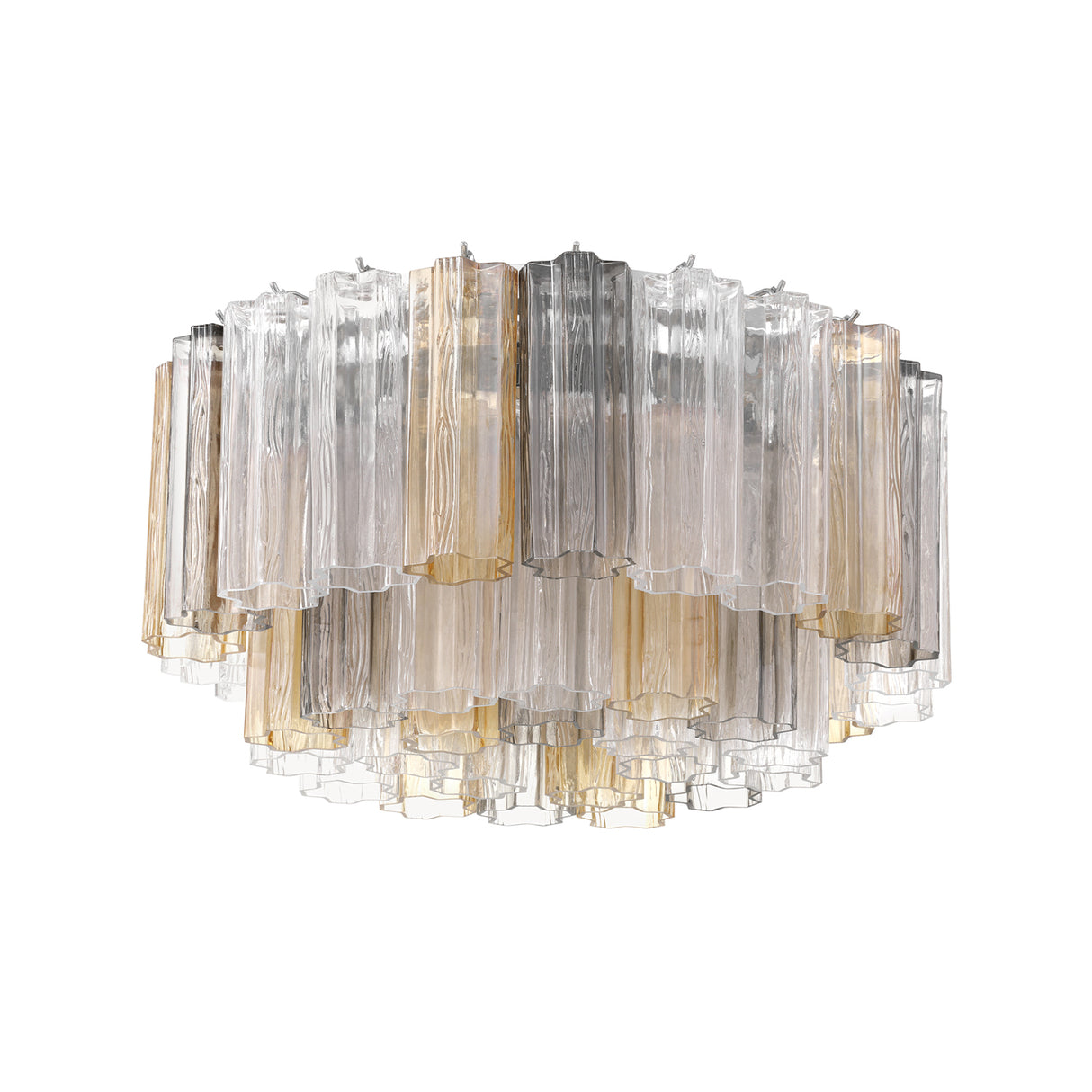 Grace Flush Mount 22", Chrome with Gilded Fog Glass