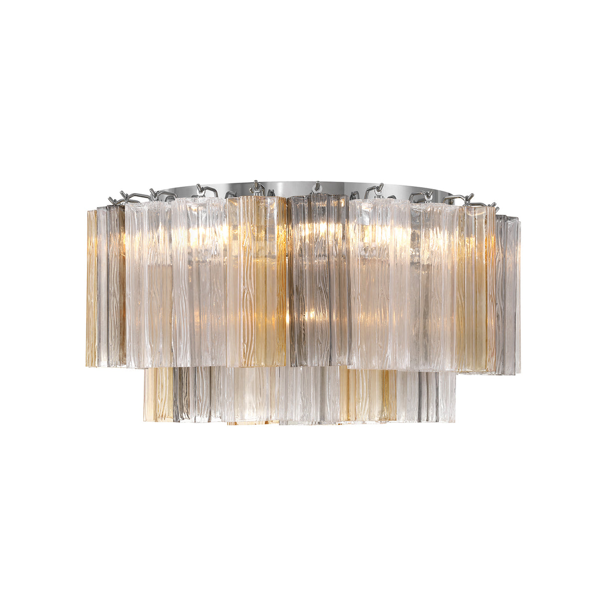 Grace Flush Mount 22", Chrome with Gilded Fog Glass