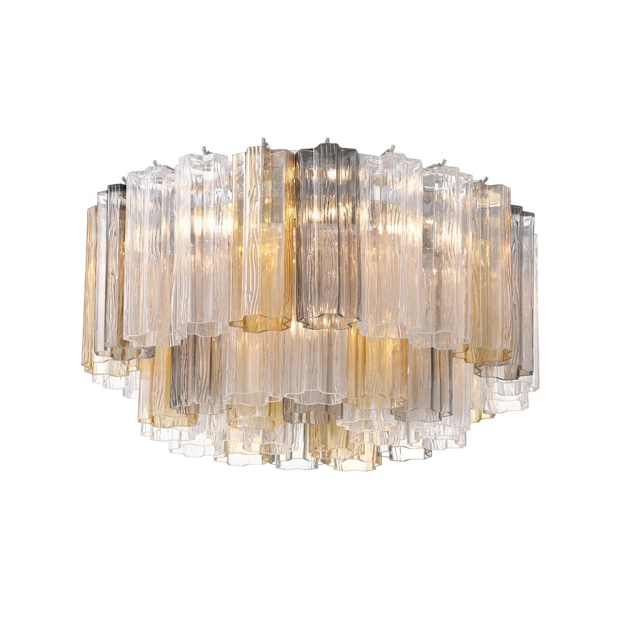 Grace Flush Mount 22", Chrome with Gilded Fog Glass