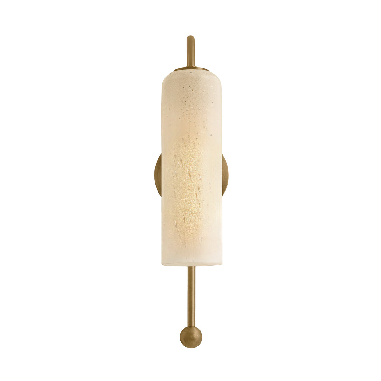 Dessie Wall Sconce 19", Patina Brass and Seeded Cloud Glass