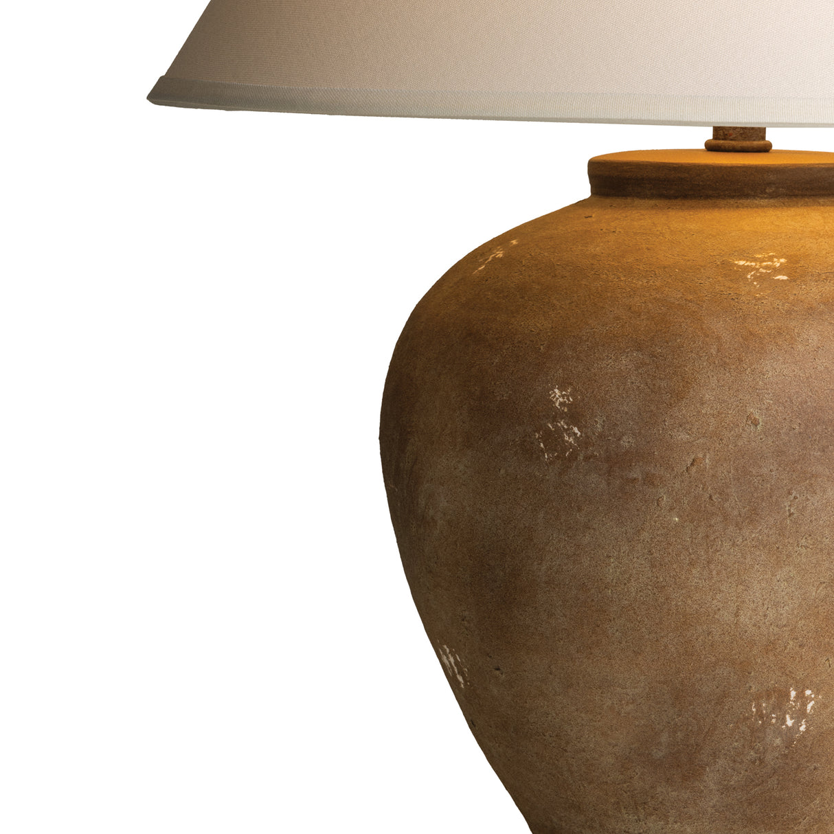 Welles Table Lamp 23", Distressed Brown with White Shade