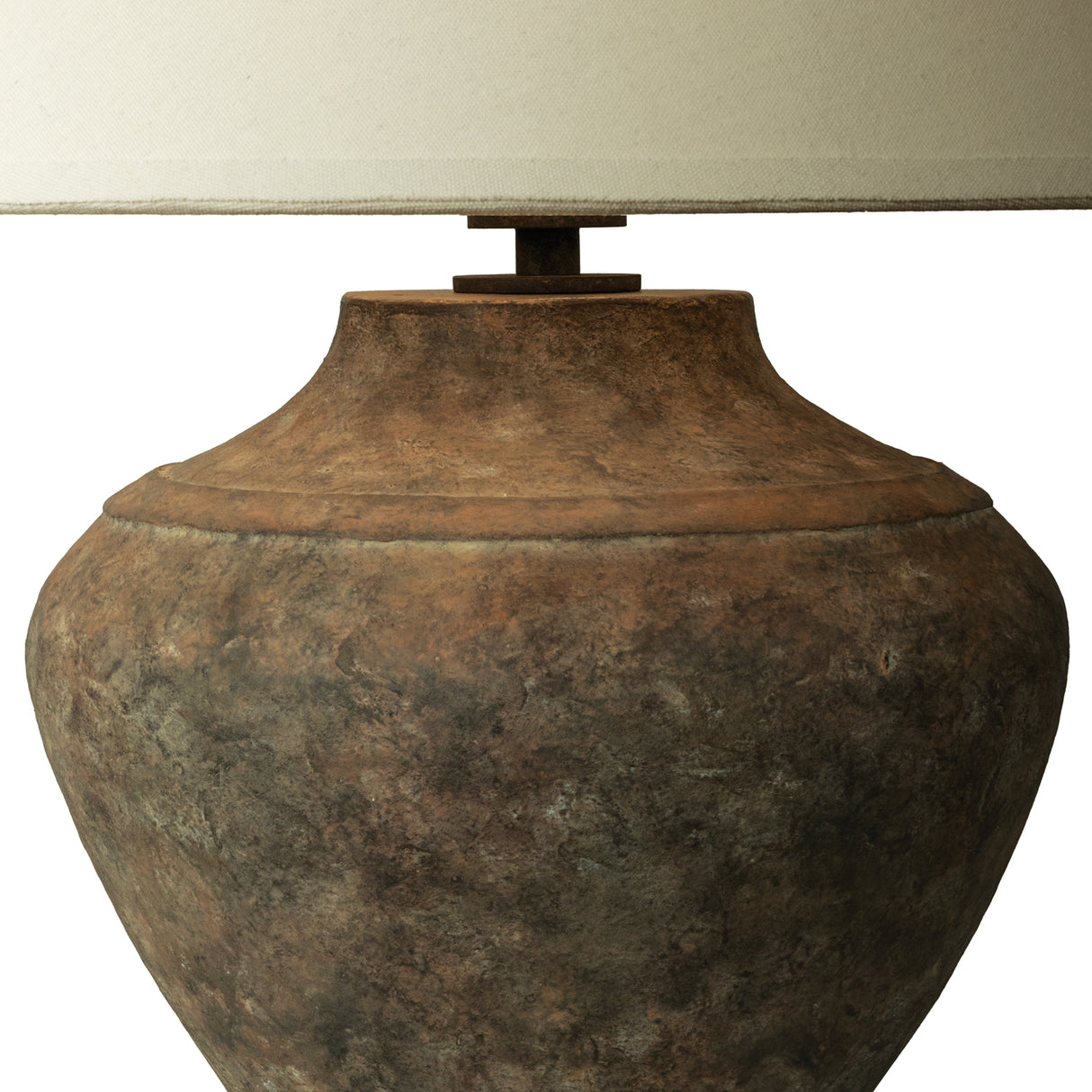 Welles Table Lamp 21", Rustic Brown with White Shade